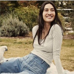 Doen ROMY top blue rosebud